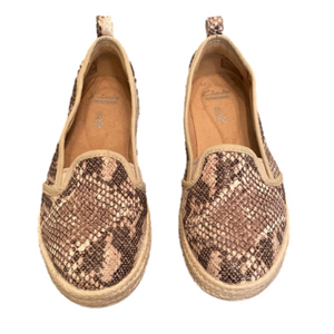 Clarks Soft Cushion Beige Snakeskin Azella Theoni Slip On Espadrille Loafer
